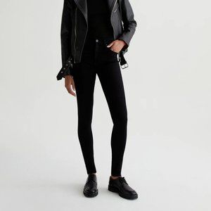 AG Jeans Farrah High-Rise Skinny Jean, solid black, sz 25R